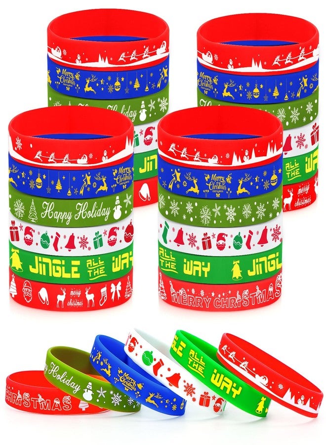 VICROIC 30 PCS Christmas Silicone Bracelets, Rubber Wristbands Bulk for Christmas Party Favors, Party Prizes, Goodie Bag Filler, Stocking Stuffers Decorations Gifts Supplies - Image 1